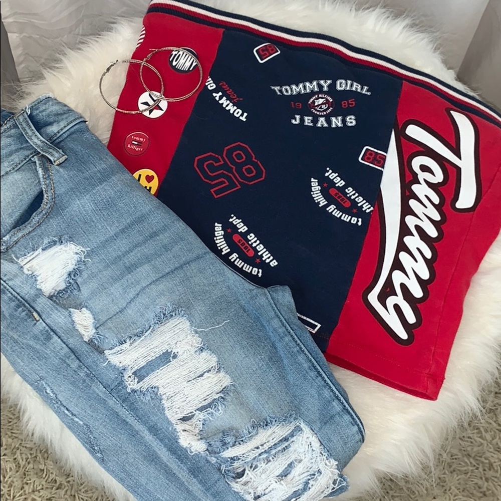 Tommy Hilfiger “Patched” Tube Top